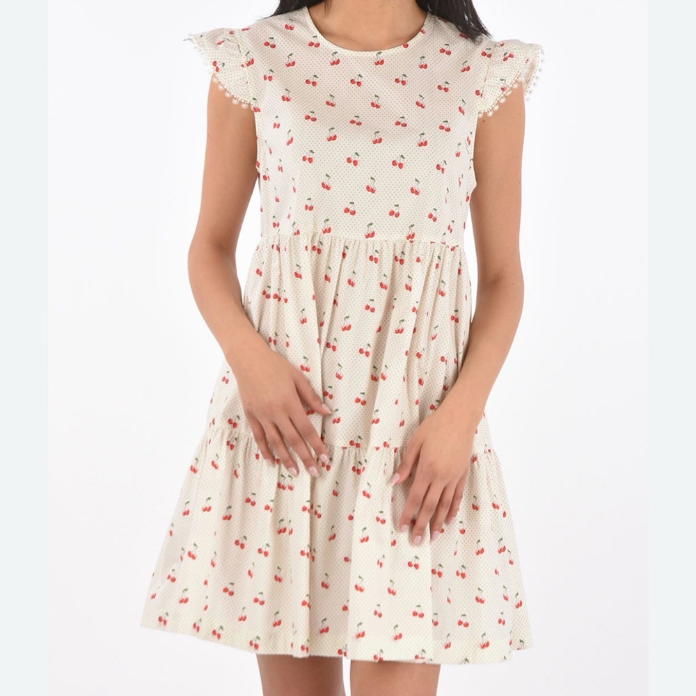 Marc Jacobs Cream Cherry Pattern Tent Dress